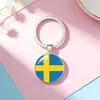 Llavero de gema de tiempo de bandera nacional de la OTAN Estados Unidos Reino Unido Francia Alemania joyería llavero colgante