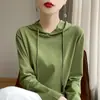 Sudadera casual holgada de algodón puro para mujer, suéter de punto para primavera y otoño, versátil y adelgazante, adecuado como prenda exterior o como capa base