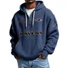 Roupas Masculinas Novas Transfronteiriças 3D Amazon Mais Vendidas Moletom com Zíper Moletom Tendência Comércio Exterior Nova Série da NFL