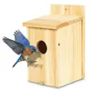 Directamente del fabricante: Casas para pájaros de madera maciza, casas para pájaros de madera colgantes para exteriores anticorrosión para uso en jardín y patio.