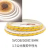 Tira LED Cob de 5V con Salida de Luz Uniforme, Respaldo Autoadhesivo, Interfaz USB de 8 mm, Interruptor Táctil