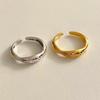 Fan Zhiqiao Joyería de Estilo Coreano Anillo de Plata Esterlina 925 Línea Personalizada Anillo Simple con Cara Sonriente Joyería