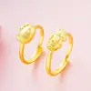 Anillo femenino anti-oro, anillo valiente de oro de 24k, anillo femenino con apertura de gato KT de dibujos animados, anillo de oro de Vietnam