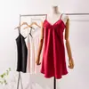 Camisón de Seda con Cuello en V, Ropa de Dormir Sexy y Lujosa Puro Deseo, Vestido Camisola Delgado de Gama Alta, Ropa de Casa