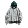 Ropa Vintage 25 Otoño Estilo Japonés de Moda Pareja Holgada Casual Falsa de Dos Piezas Sudadera con Capucha para Hombres y Mujeres