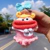Bolsa para Llaves de Coche Lindo Dibujo Animado Hecho a Mano Lana Tejida Suministros para Coche Colgante Estuche Protector para Llaves Bolsa de Almacenamiento para Mujeres