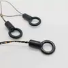 Venta al por mayor de fábrica Accesorios para Lanyard de Teléfono Círculo Redondo Pequeño DIY Cuerda Gruesa Extremo de Cuerda Hebilla Negra de Cuerda Adorno para Funda de Teléfono Cadena Colgante
