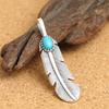 Colgante dividido turquesa de la serie Águila de Plata Tailandesa clásica retro de plata esterlina S925 para hombre, venta al por mayor de fábrica