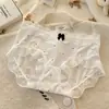 Estilo Retro Francês Renda Pura Desejo Menina Bolinhas Calcinha Seda Gelada Roupa Íntima Feminina Algodão Puro Gancho Laço Senhoras