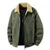 Ropa de abrigo de otoño e invierno para hombre: Chaqueta de pana gruesa con forro polar, estilo ropa de trabajo, moderna y casual, corte holgado