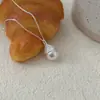 Collar de Perlas Geométricas de Plata de Ley S925 Suiheng para Mujer Cadena de Clavícula Elegante Moderno Sencillo de Gama Alta Moda Coreana