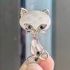 Tendência de moda japonesa e coreana temperamento atmosfera personalidade Cat's Eye Stone bonito all-match animal fox broche acessórios 2023