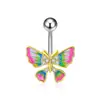 Comercio electrónico transfronterizo acero inoxidable clavo de ombligo flor incrustada circonita anillo de ombligo corto moda joyería para perforación abdominal venta al por mayor