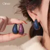 Pendientes de Gota de Agua de Circonita Colorida Estilo Vintage, Pendientes de Moda Personalizados, Pendientes de Lujo Ligero de Gama Alta, Aguja de Plata
