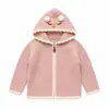 Timo girls chaqueta con capucha y cremallera de punto nueva y elegante para primavera y otoño, top casual de estilo lindo y suave con dibujos animados