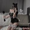 Fengqu Lingerie Sexy de Gato Roupa de Empregada Doméstica Terno Sexy Tentação de Garota Gato Nádegas Expostas Arquivo Aberto Não Precisa Tirar Cos Roupa de Empregada Doméstica
