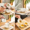Caja de Viaje Portátil Set de Té Kung Fu Cerámica Vajilla de Té Una Tetera Cuatro Tazas Set Completo Venta al por Mayor Regalo Logo