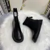 Botas femininas estilo Martin com sola grossa, nova coleção outono/inverno 2026, botinhas estilo britânico, forradas com fleece, corte justo, Chelsea de cano médio