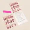 Explosões Transfronteiriças Usando Unhas Postiças Gradiente Curto Gradiente Peças de Unha Europeias e Americanas 24 Venda Exterior Quente Patch de Unha Postiça
