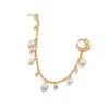 Joyería Transfronteriza Europea y Americana, Joyería Piercing de Estilo Punk Dulce y Cool, Aretes de Cadena con Borla de Mariposa de Perla de Imitación y Clips para la Nariz para Mujer