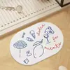 Alfombrilla absorbente de tierra de diatomeas dura de dibujos animados personalizada, alfombrilla de pie de secado rápido para baño, alfombrilla de pie antideslizante para entrada de baño y inodoro