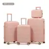 Mala de Viagem Rígida de PP Fashion Personalizada com Rodas Universais Silenciosas, Estilo Zíper, Conjunto de Quatro Malas