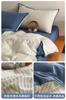 Conjunto de cama de algodão lavado simples escandinavo de quatro peças, colcha listrada de algodão puro, lençóis, conjunto de cama de três peças