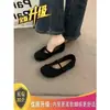 Sapatos Baixos Redondos Estilo Retro Francês Pretos para Mulheres 2026 Novo Estilo Primavera e Outono Que Podem Ser Combinados com Saias Sapatos Mary Jane de Solado Macio