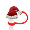 Tema de Natal tampa de palha plugue de palha silicone de grau alimentício plugue de poeira acessórios de palha DIY em estoque atacado