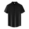 [Sensación Fresca] Camisas de Manga Corta Antibacterianas 10A sin Planchar para Hombres y Mujeres, Tops Casuales de Negocios, Nuevas Camisas de Seda Helada de Verano