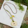 Colar de Maçã de Cerâmica Jingdezhen Colar Borboleta Dopamina Personalidade Fresca Feminina Moda Versátil Colar Venda por Atacado