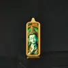 1*3 Ocho Grandes Budas Guardianes de la Vida Zha Ji Manjushri Mahasthamaprapta Wuye Zorro Inmortal Acero de Titanio Colgante Tangka Pequeña Barra de Oro