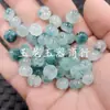 Contas de jade de abóbora verde secas, contas soltas, padrões florais azul-esverdeados, fechos de jade de cabaça da sorte violeta, contas separadoras, contas para acessórios de joias