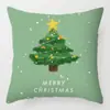 Funda de Almohada Navideña Nueva Transfronteriza Serie de Dibujos Animados Rojos de Papá Noel Muñeco de Nieve Cojín de Sofá Producción de Almohadas