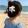 Grampo de Cetim Plissado de Alta Qualidade Grande para Mulheres 2025 Novo Grampo de Cabelo Nuvem Presilha de Tubarão para Parte de Trás da Cabeça Presilha de Cabelo