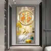 Pintura Decorativa Moderna Simples para Porta com Alce Varanda Sala de Estar Corredor Pintura de Parede Suspensa Mural Vertical Pintura de Sorte Feng Shui