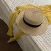 Mingau cacau chapéu de palha aba reta feminino verão proteção solar chapéu de sol chapéu de praia à beira-mar ins moderno fresco