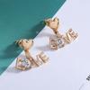 Pendientes geométricos transfronterizos con forma de triángulo y concha, llenos de diamantes, elegantes y creativos.