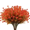 Popular de Outono Planta Verde Simulada Folha de Dinheiro Eucalipto Pequeno Lótus Flor de Chá Buquê Flor de Plástico Decoração de Casa ao Ar Livre