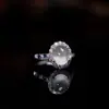 Anel Oval Pequeno Cabochão Antigo Banhado a Prata Pit Antiga de Gelo Alto Casca de Ovo Branca Suporte de Anel Aberto Elegante Moda Venda Direta de Fábrica