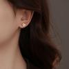Aretes de Botón de Flor de Pera de Flor Dorada para Mujer, Accesorios de Oreja Simples de Alta Gama para Verano, Diseño Elegante, Aretes de Moda