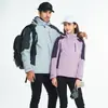 Jaqueta de Caminhada 3 em 1 Masculina e Feminina, à Prova de Vento e Impermeável, com Forro de Fleece Removível, Casaco de Outdoor para Casal