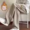 Calças Grossas de Veludo Cotelê com Forro de Lã para Homens, Calças de Moletom Esportivas Oversize de Alta Qualidade para Outono e Inverno, Calças Retas de Perna Larga para Homens