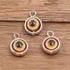 Colgante Ojo del Diablo de Aleación de Zinc de 5 Colores para Joyería DIY Conector Redondo Geométrico Accesorios para Collares Pulseras