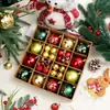 Decoraciones nuevas para bolas de Navidad transfronterizas, caja de regalo, artículos navideños pintados, adornos colgantes de regalo de Navidad, juego de bolas decorativas