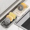 Suporte criativo para sabonete em formato de onda, prateleira para sabonete, prateleira de armazenamento de caixa de sabonete para banheiro, caixa de sabonete com drenagem para banheiro para bancada
