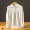 Baicai Rong 2026 Suéter de Cachemir Cómodo y Agradable para la Piel para Hombre, Cuello de Gaviota, Jersey, Suéter de Punto Casual de Manga Larga