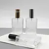 Botellas de Perfume de Alta Gama al por Mayor, Botellas Reutilizables con Tapa de Rosca, Botellas de Vidrio Cuadradas con Atomizador de 50ml 80ml, Botellas Vacías para Muestras Cosméticas