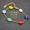 Pulseira de Aço Titânio Moda Transfronteiriça Versátil Cravejada de Diamantes Pulseira Feminina Luxo Leve Alto Padrão Corrente de Aço Inoxidável Multicor Joias
