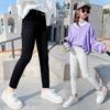 Pantalones de Niña Pantalones Lápiz Delgados Pantalones Lápiz Estilo Coreano Ajustados Adelgazantes para el Cuerpo Leggings Elásticos Blancos y Negros para Niños y Niñas